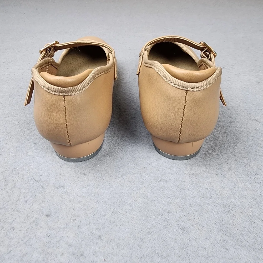 Danshuz Tap Shoes Girls 1.5 Tan Star Tone Taps Adjustable Strap